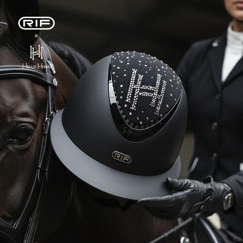 RIF&Hello Horse联名款马术头盔骑士帽镶钻障碍赛马术防摔头盔