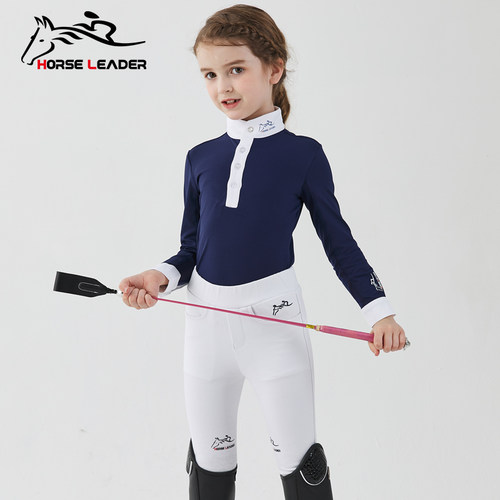 HORSELEADER秋冬四季儿童马术马裤硅胶专业比赛马术装备骑士服女