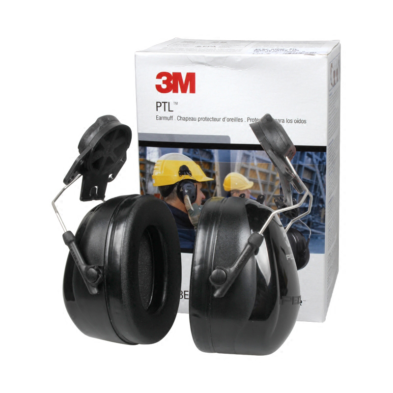 3M H7P3E-PTL一按即听耳罩挂安全帽式防噪音爆破工厂实验室隔音