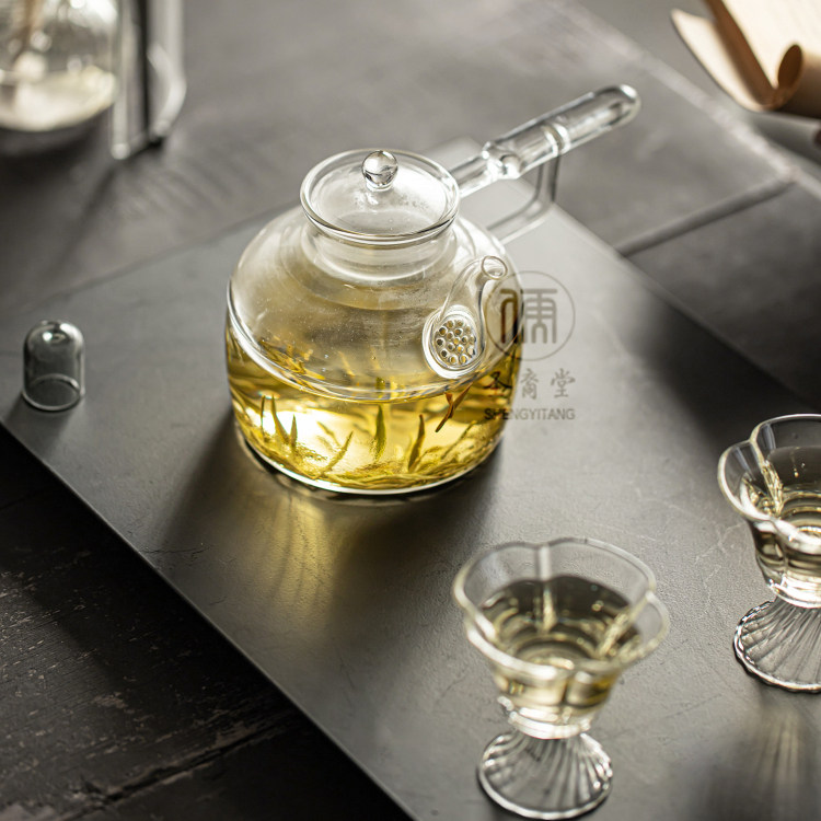孔器新品耐热玻璃复古煮茶壶家用小型侧把壶花草果茶办公室泡茶器