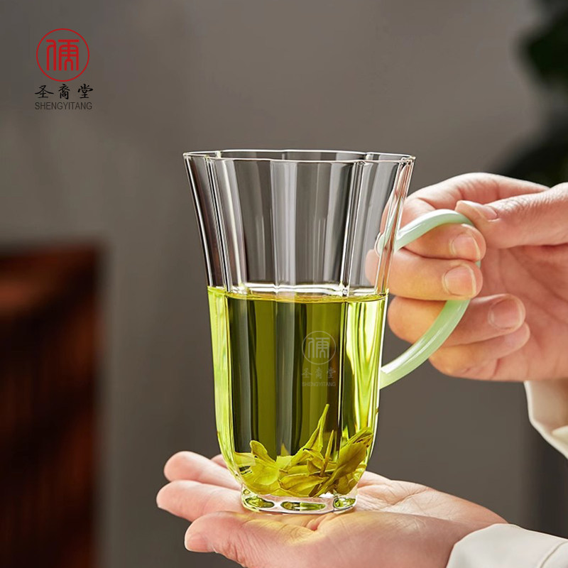高硼硅耐热玻璃绿茶杯家用喝水杯