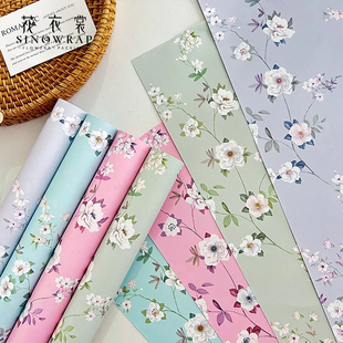 花衣季 七夕新款碎花开鲜花束包装纸包花装束纸礼物纸花店diy资材