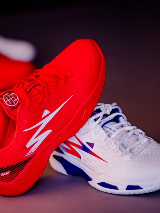Fencing Star Pro Edition Galaxy Fencing Shoes for Children and Adults, Red and White, Slip-resistant and Durable Sports Shoes