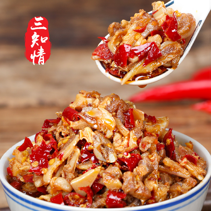 三知情香辣脆骨辣椒酱即食小吃