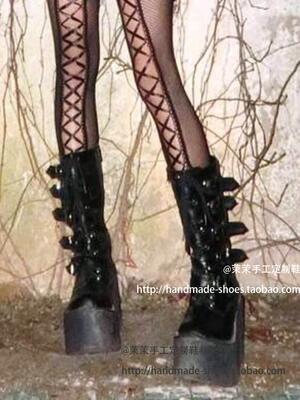 demonia朋克同款摇滚情侣厚底靴