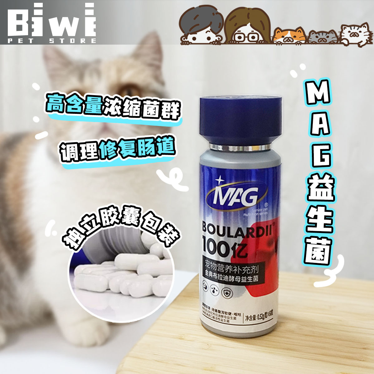 MAG猫专用金典布拉迪酵母益生菌