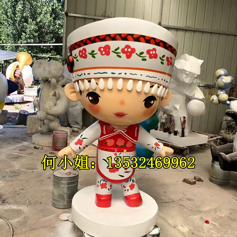 玻璃钢民族卡通人物动漫公仔雕塑