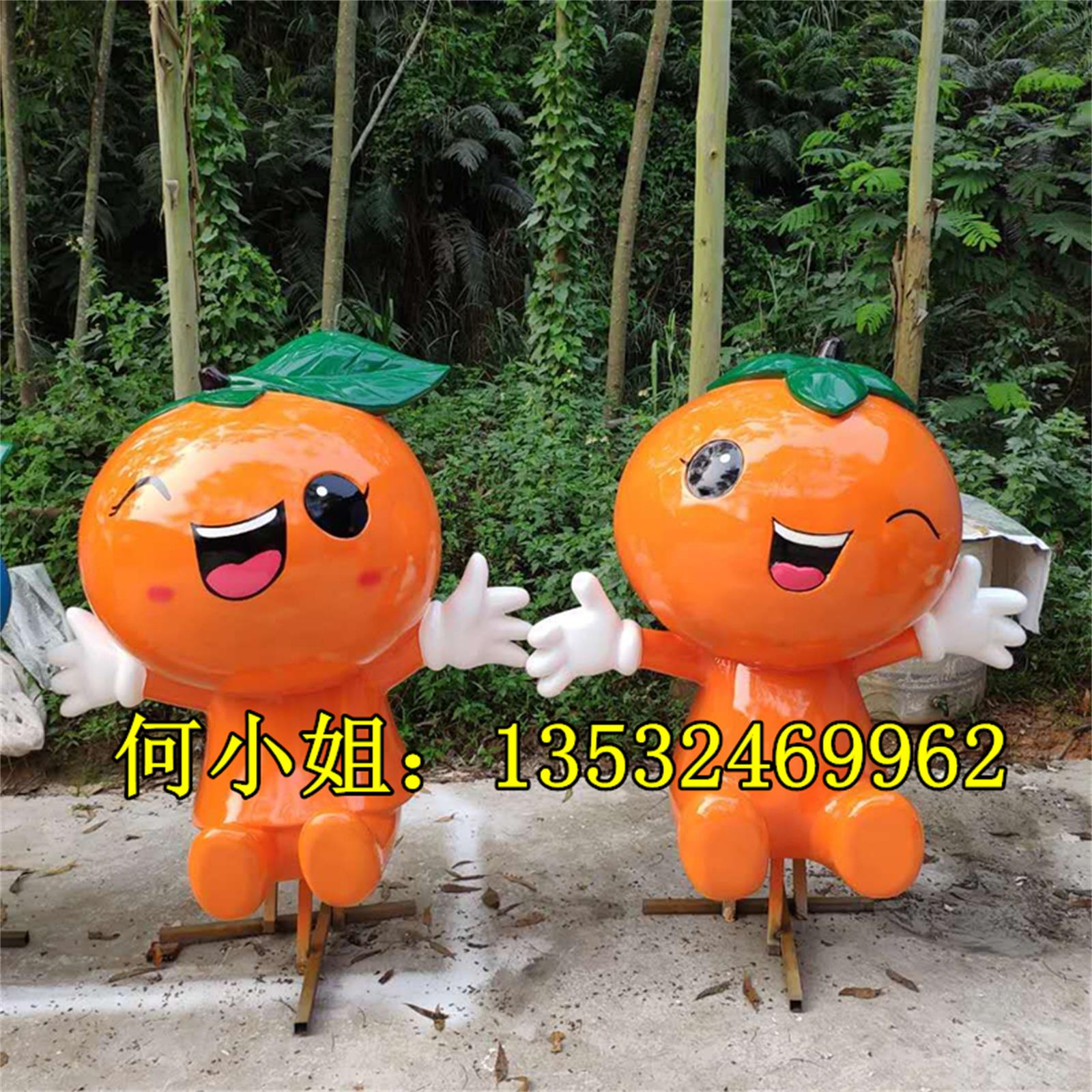 定制树脂蜜橘卡通娃娃橙子雕像