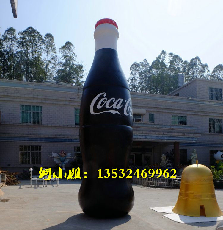 广场定制玻璃钢仿真可乐瓶雕塑大型雪碧易拉罐造型饮料瓶模型雕像