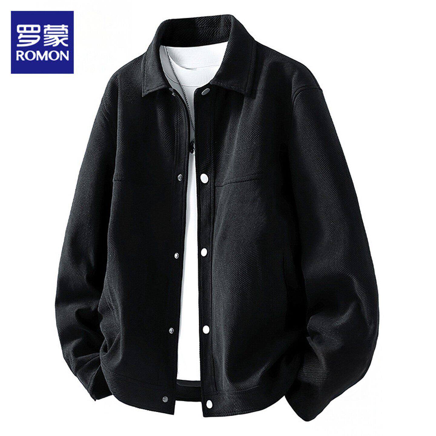 罗蒙2026年春秋季新款夹克外套男士美式宽松翻领大码潮流休闲男装