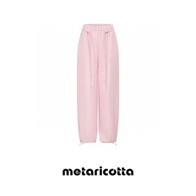 Metaricotta 「呼吸亚麻」多巴胺定染进口亚麻棉抽绳阔腿休闲裤
