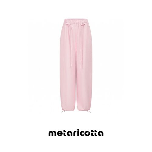 Metaricotta 「呼吸亚麻」多巴胺定染进口亚麻棉抽绳阔腿休闲裤