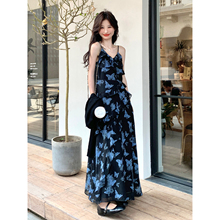 法式绝美海边度假碎花吊带连衣裙开衫两件套2025夏天巨好看的裙子