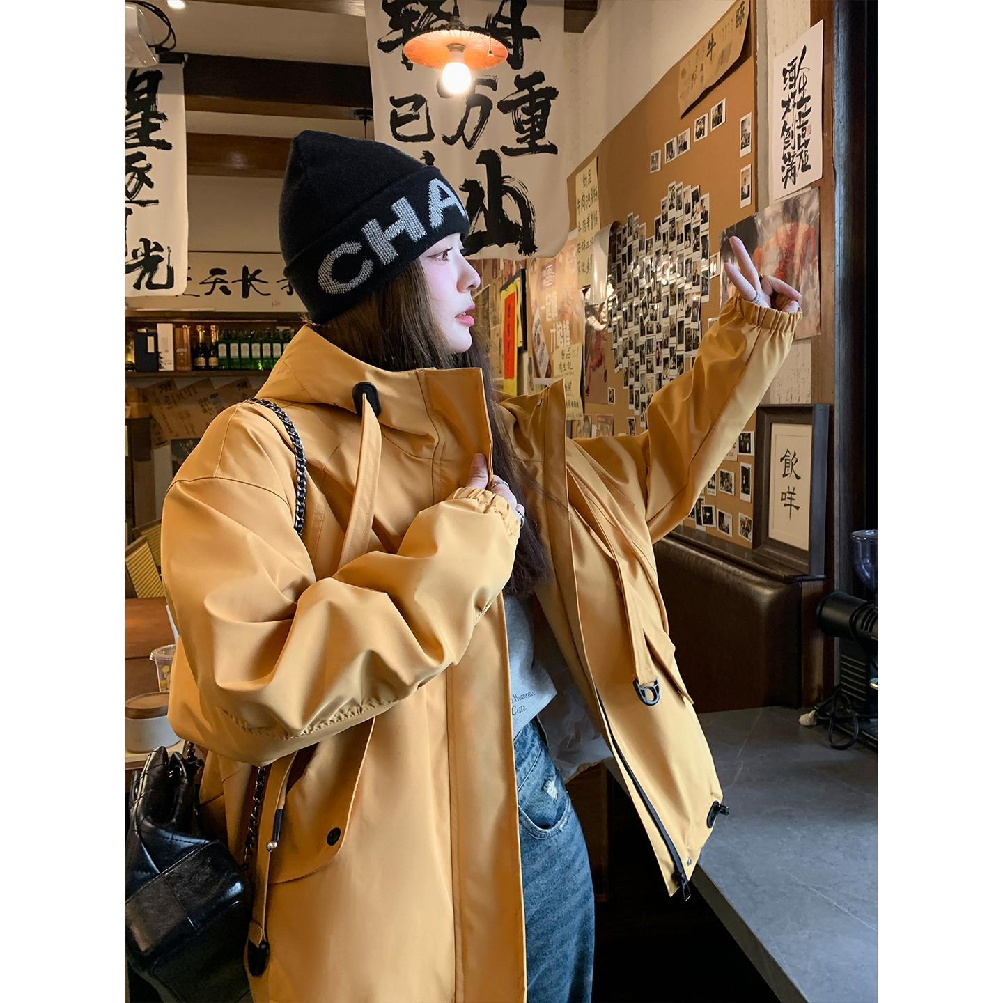 黄色超好看洋气90白鸭绒羽绒服女2025冬新款时尚休闲冲锋衣防寒服