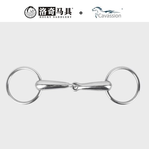 Cavassion口衔铁 金属两节口衔 马嚼子 O型 洛奇马具8209262