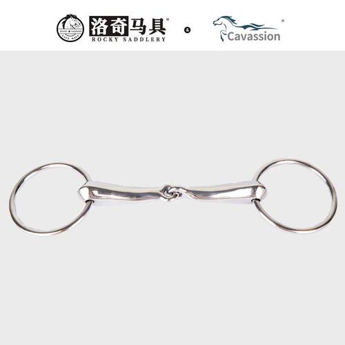 Cavassion冲压空心两节圆形口衔衔铁马术马匹8209005