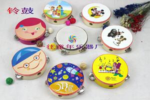 奥尔夫打击乐器幼儿园舞蹈手拍羊皮鼓儿童卡通手铃鼓6寸铃鼓