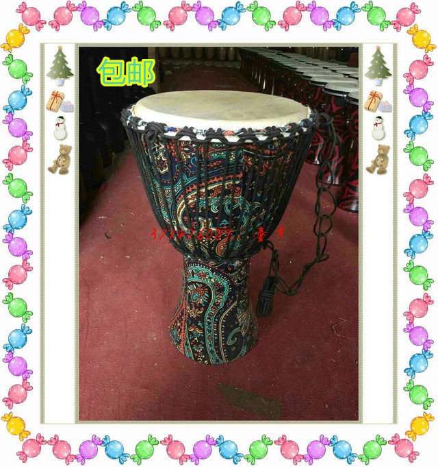 2019非洲鼓实木拼接布艺非洲手鼓手拍鼓10寸12寸山羊皮