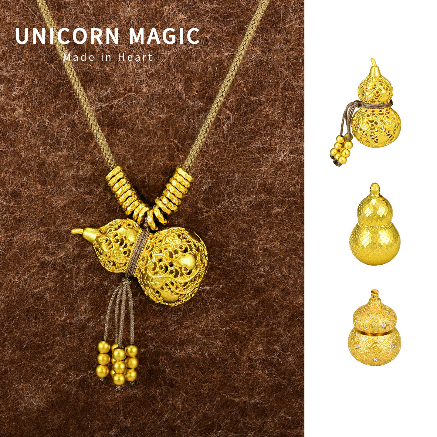 新中式爆闪沙金色拉丝镶钻葫芦吊坠项链长新年复古毛衣链轻奢高级,饰品/流行首饰/时尚饰品新,项链,淘宝优惠券,粉丝福利购,淘宝优惠卷