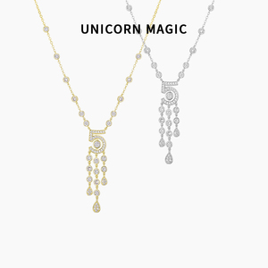 小香满钻微镶5号流苏项链轻奢小众毛衣链女名媛配饰秋冬饰品高级