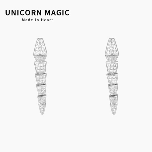 大气蛇骨高级感耳环方圆脸耳饰