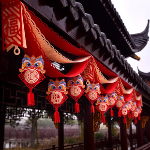 2026开门红拉花元旦商场店铺装饰拉条新年氛围布置波浪旗马年挂饰