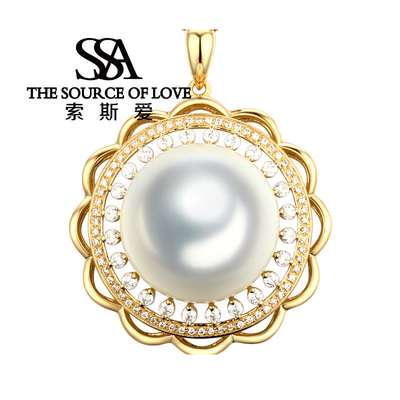 女士吊坠项链饰品18K黄金