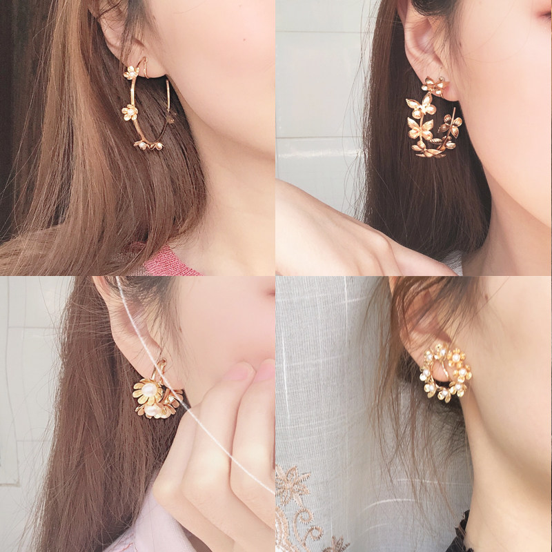 蝴蝶耳饰耳圈耳夹无耳洞女仙气森系超仙高级感气质大气耳环2020款