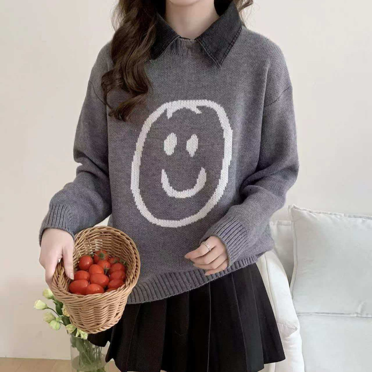 外贸大阪宽松毛衣女秋季