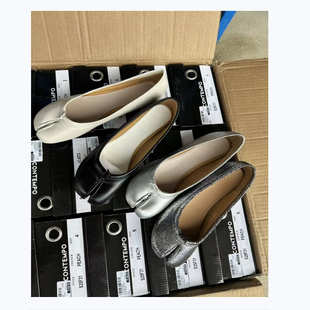 2025时尚百搭红网分趾猪脚蹄单鞋平底舒适耐磨