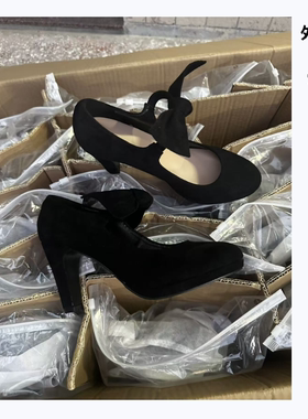 新款法式复古玛丽珍鞋蝴蝶结粗跟简约学生单鞋外贸单交叉绑带大码