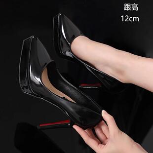 2025春季新款高跟鞋12cm细跟夜店防水台尖头性感单鞋女显瘦工作鞋
