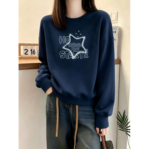 山东即墨100%纯棉卫衣女秋冬新款