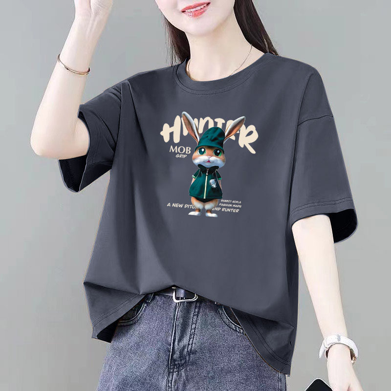 【品牌100%纯棉】印花短袖t恤女