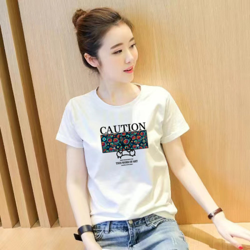 山东即墨短袖t恤女100%纯棉上衣