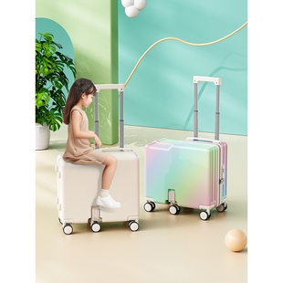商场专柜正品牌儿童18寸拉杆旅行箱可坐骑20寸小型轻便迷你密码行