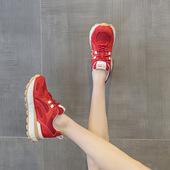 百搭厚底增高运动休闲德训鞋 女2026年春季 潮流阿甘鞋 潮牌真皮时尚