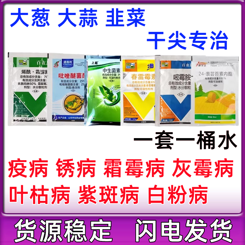 专用药干尖灵灰霉病叶枯病疫病锈病霜霉病大蒜葱韭菜农药杀菌剂