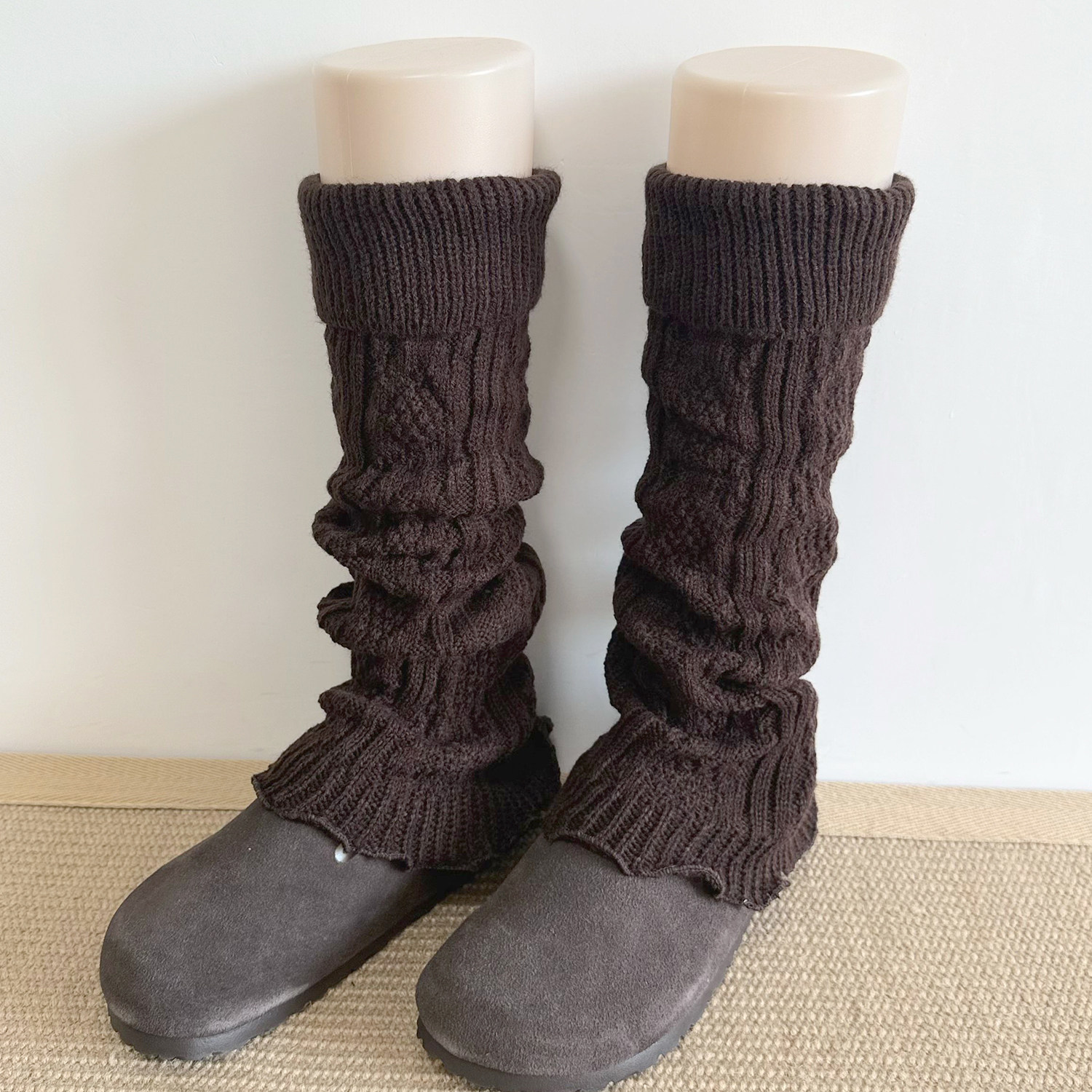 复古美拉德咖啡色腿套女秋冬款加厚奶白色小腿袜保暖针织灰色袜套,女士内衣/男士内衣/家居服,中筒袜,淘宝优惠券,粉丝福利购,淘宝优惠卷