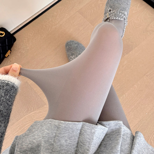 烟灰色连裤袜天鹅绒深灰色丝袜女