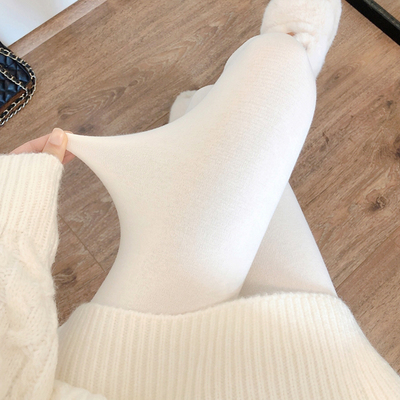 加绒白色连裤袜加厚白色打底裤袜