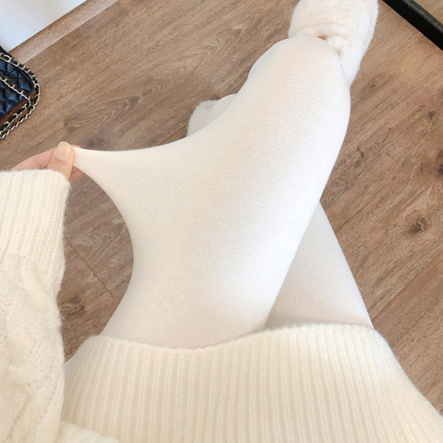 加绒白色连裤袜加厚白色打底裤袜