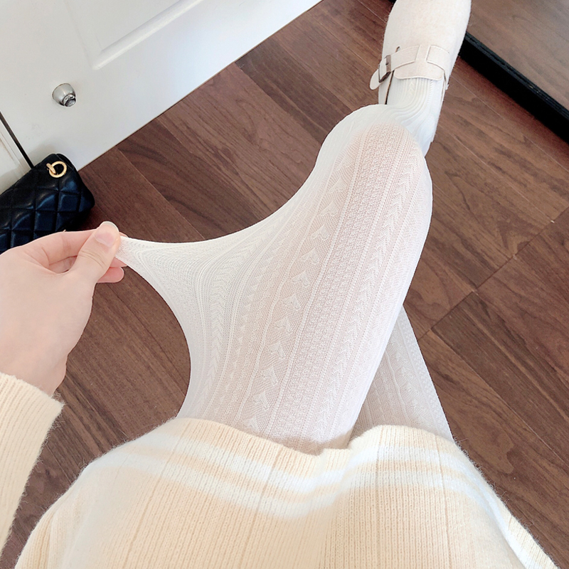 奶白色连裤袜加厚白色打底袜白丝