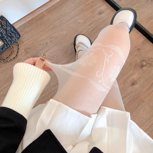 日系jk白丝袜女薄款奶白色连裤袜