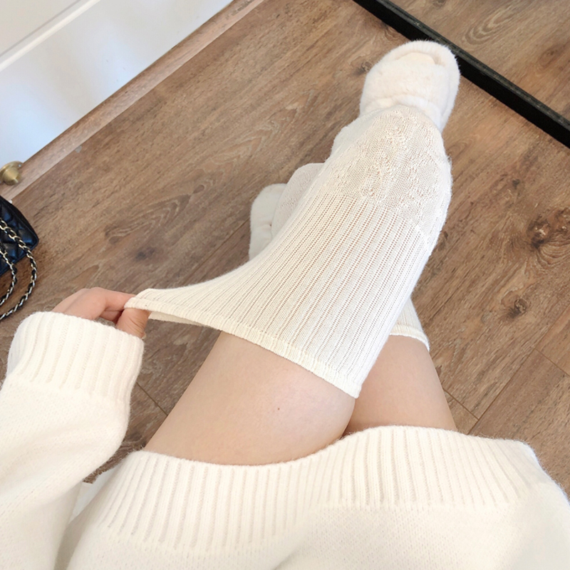 加厚白色长筒袜保暖过膝袜大腿袜