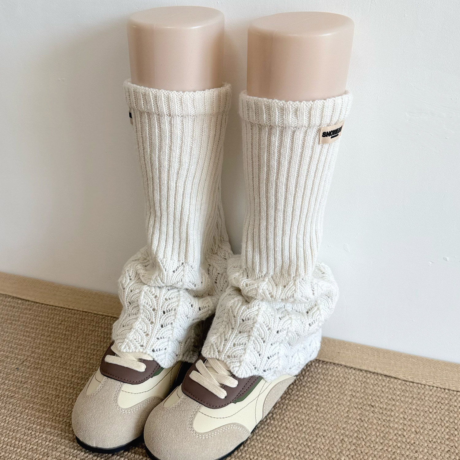 日系jk米白色袜套秋冬款加厚少女粉色小腿袜镂空针织羊毛灰色腿套,女士内衣/男士内衣/家居服,中筒袜,淘宝优惠券,粉丝福利购,淘宝优惠卷