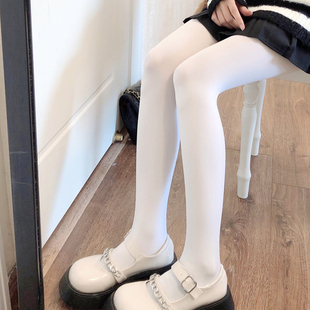 日系JK白色连裤 天鹅绒光腿肤色打底袜Lolita米白色丝袜 袜女春秋款