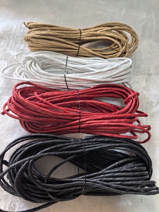 4mm粗手提绳纸绳红黑白粗绳牛皮纸绳DIY纸绳牛皮绳礼品包装绳10米