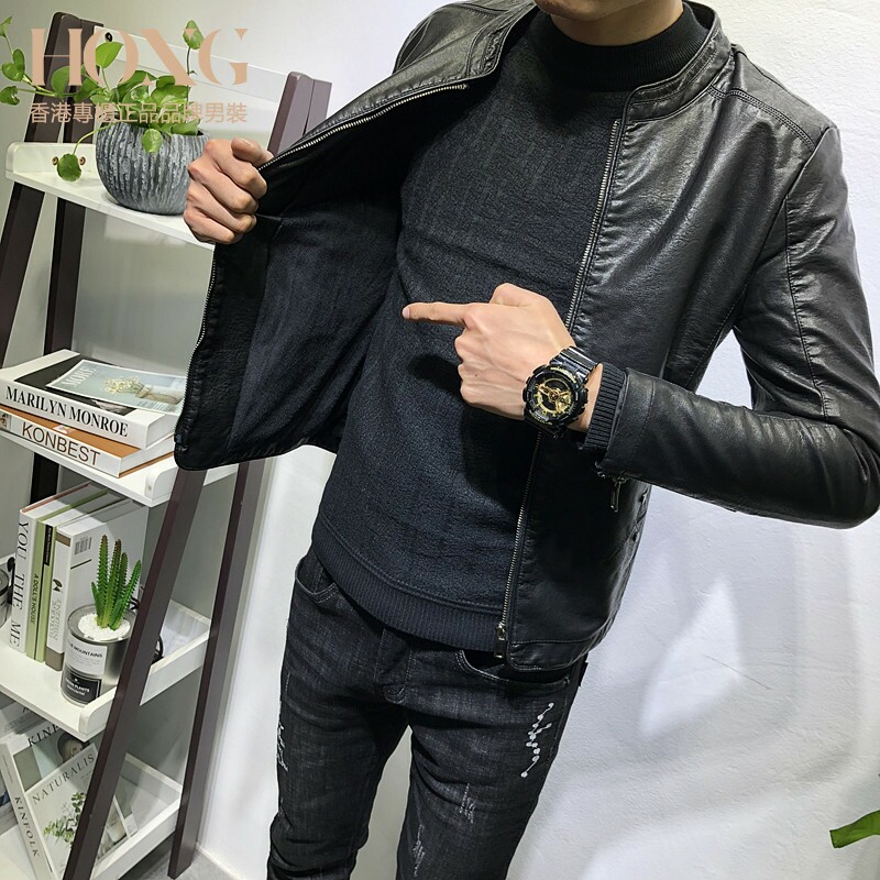 S.F Marceau~出口德国~轻奢品质！皮衣男高档夹克机车服男士外套