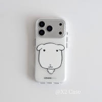 X2 Case: Korean style, soft and cute, white background with lines, a cute little dog, matte finish, 18pro, suitable for 17 iPhone 16Pro Max phone case, iPhone 17 Pro new model, 15 protective case, full package, shockproof thumbnail 2